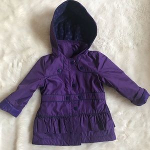 Toddler Girls Peacoat Hooded Rain Jacket
